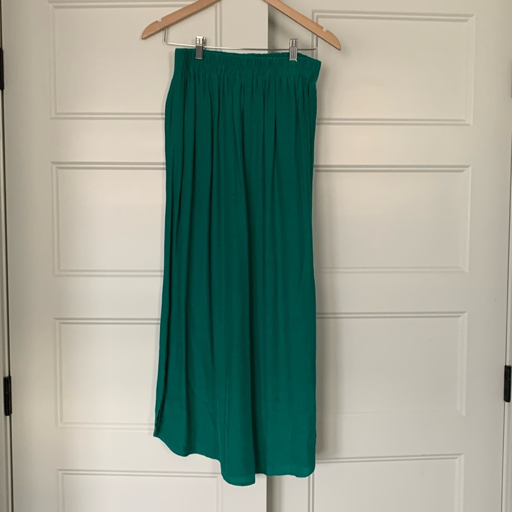Loft green maxi skirt size small